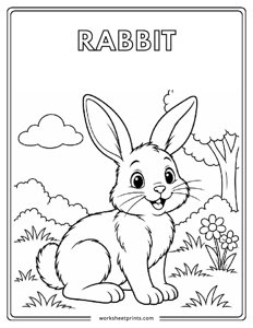 Rabbit - Pet Animals Coloring Sheets