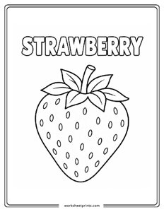 Strawberry - Fruits Coloring Sheets
