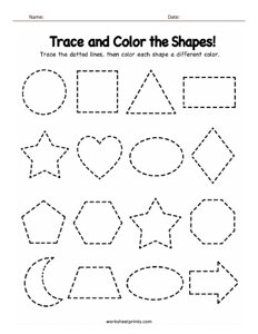 Trace and Color the Shape