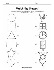 Trace and Match the Shapes