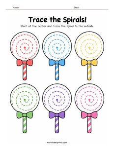 Trace the Lollipop Spirals