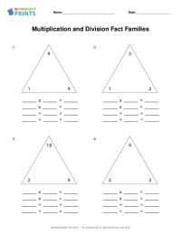 multiplication and division fact families worksheet generator