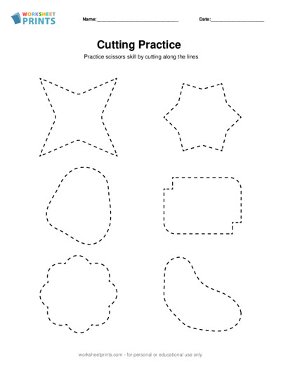 scissors cutting practice worksheet generator