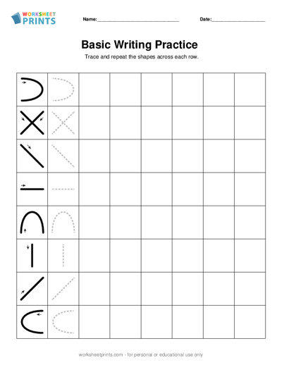 pre-writing skills worksheet generator