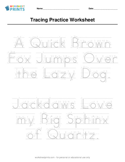 sentencing tracing worksheet generator