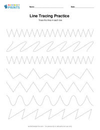 line tracing practice worksheet generator