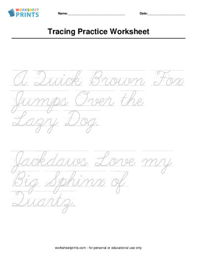 Sentence Tracing Worksheet Generator