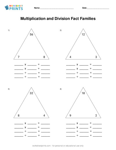 multiplication-and-division-fact-families-worksheet-maker