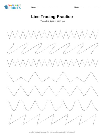 Tracing Lines Worksheet Generator | Line Tracing Practice Worksheets